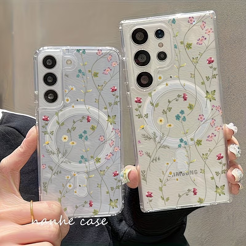 Wireless Charger - Capa Magnética com Estampa Floral para