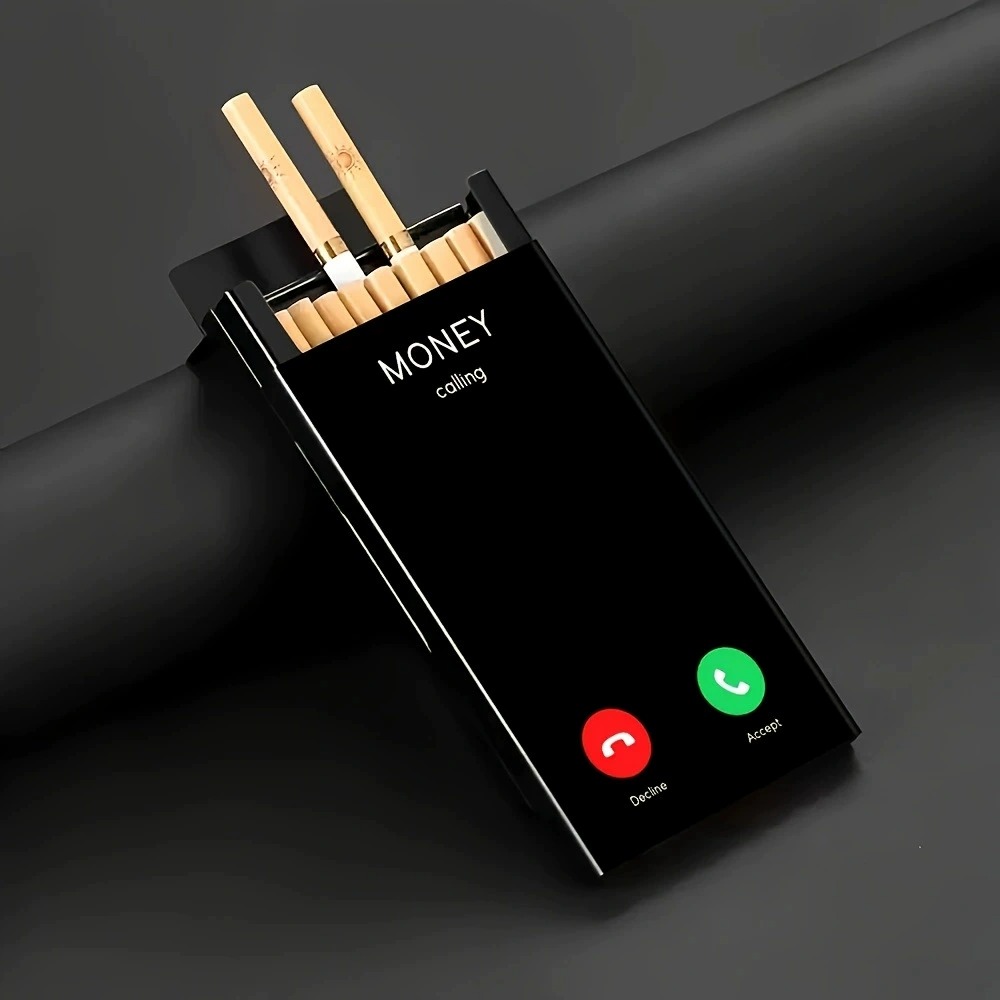 Estojo de cigarros metálico e  - Phone Holder avaliação e preço