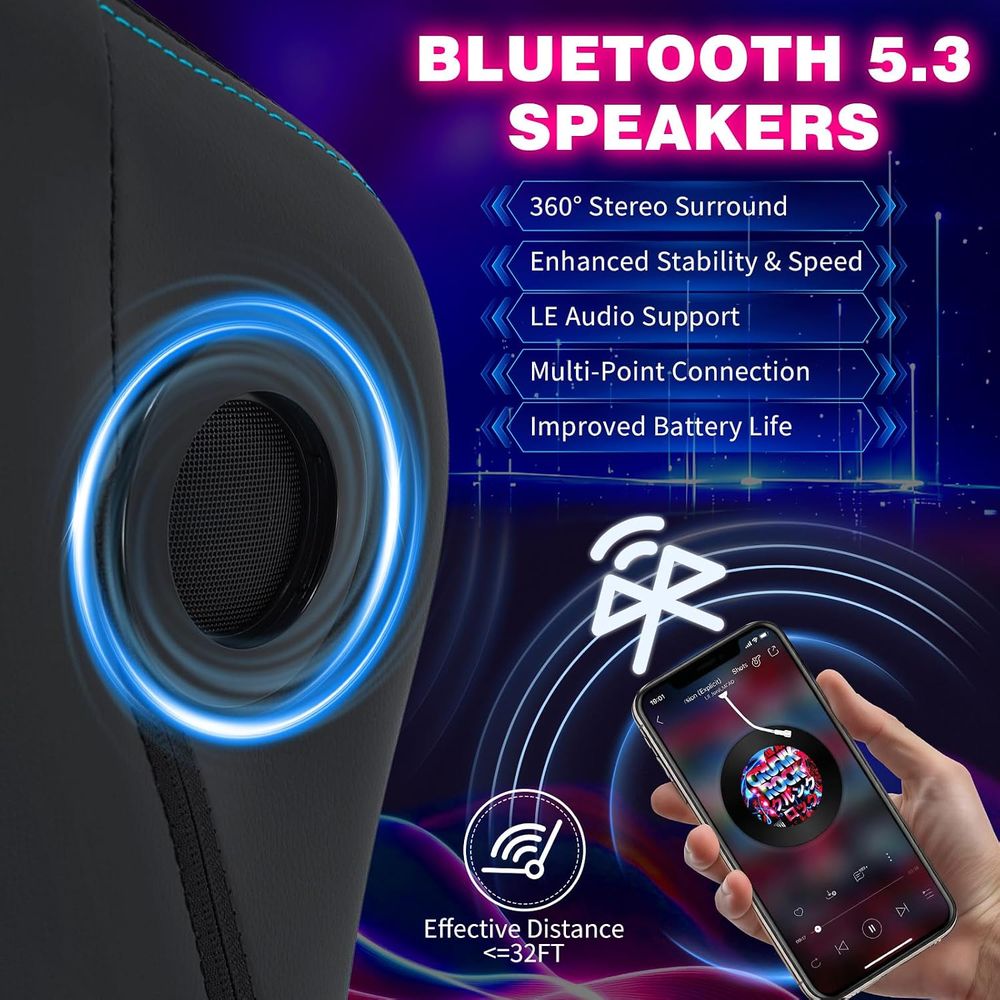 Cadeira Gamer com Luzes LED, A - Bluetooth Speaker avaliação e preço
